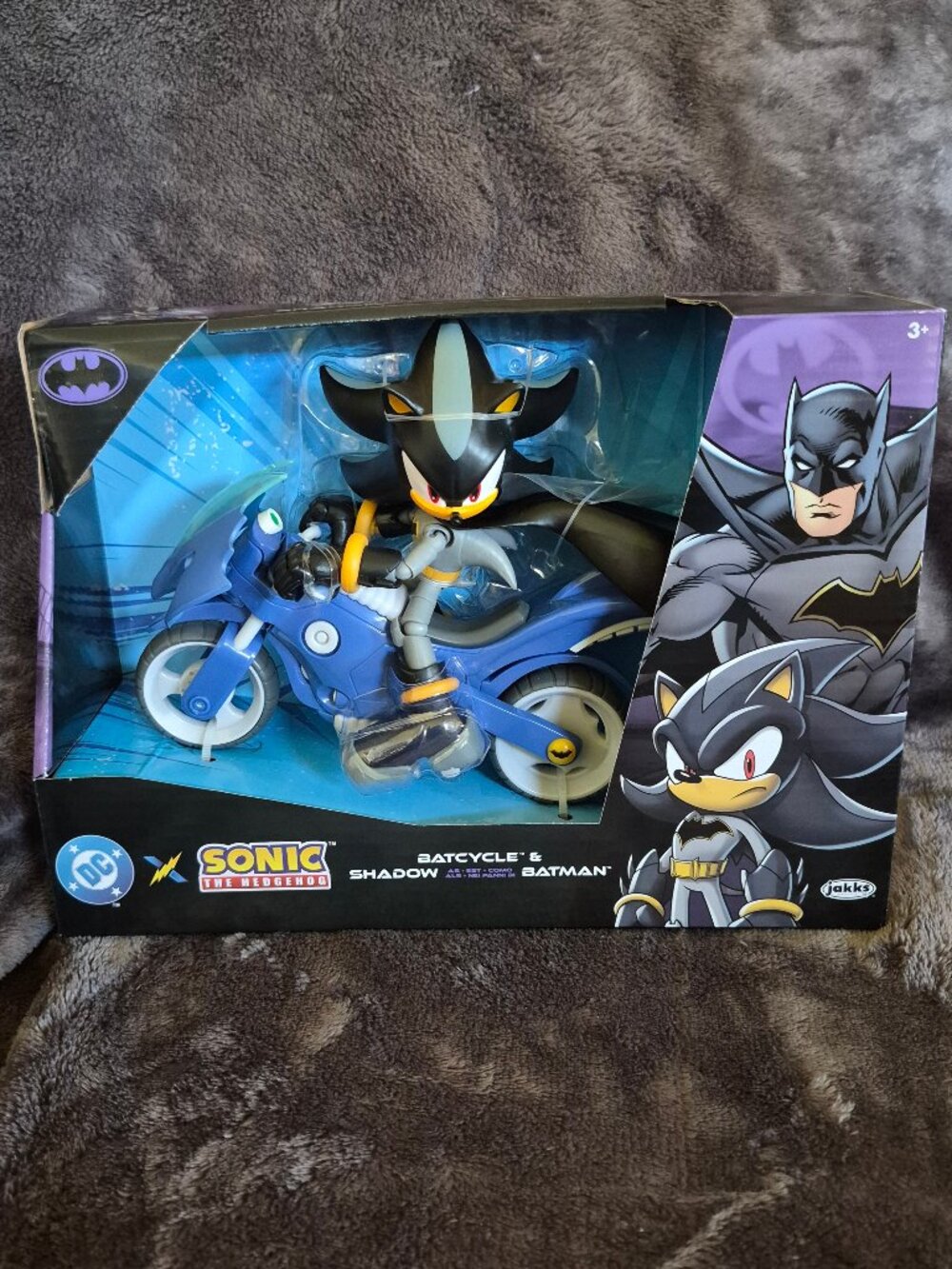 Jakks DC X SONIC the Hedgehog Shadow as Batman & Batcycle